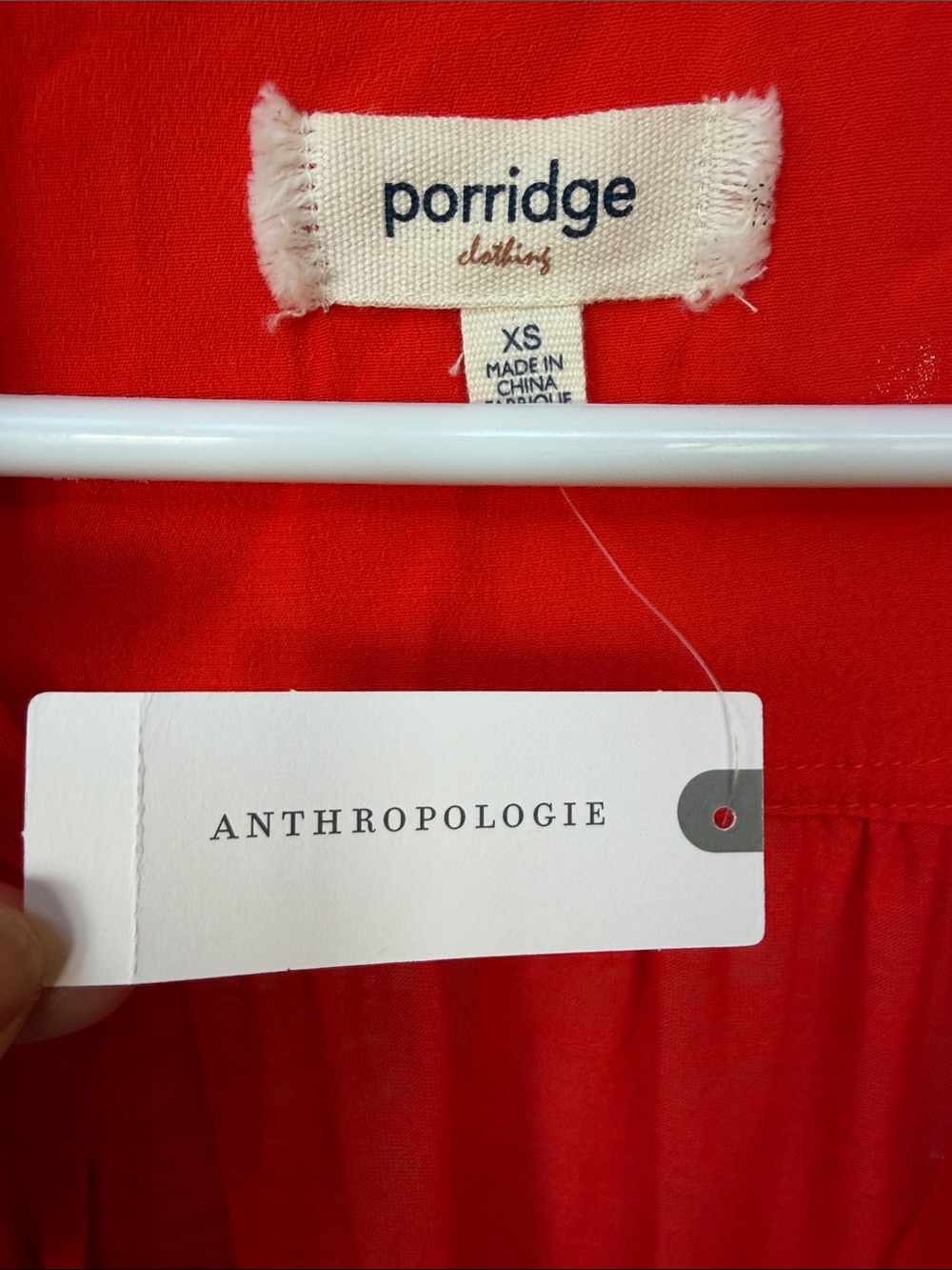 NWT Porridge Short Sleeve Shirt in Bright Orange Red size XS - Picture 3 of 7